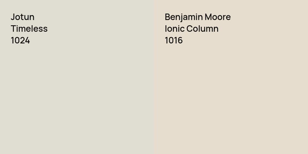 Jotun Timeless vs. Benjamin Moore Ionic Column