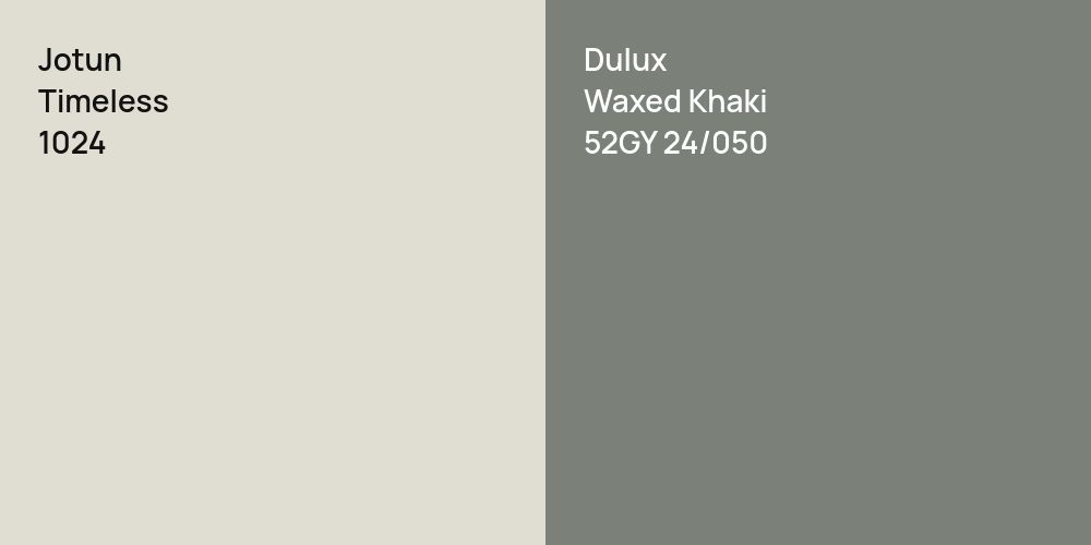 Jotun Timeless vs. Dulux Waxed Khaki