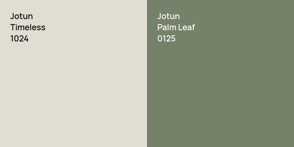 Jotun Timeless vs. Jotun Palm Leaf