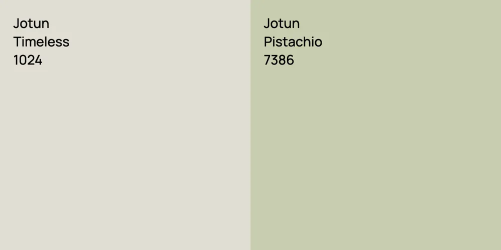 Jotun Timeless vs. Jotun Pistachio