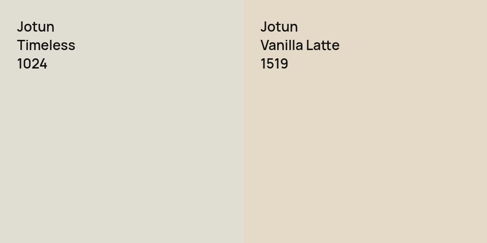 Jotun Timeless vs. Jotun Vanilla Latte