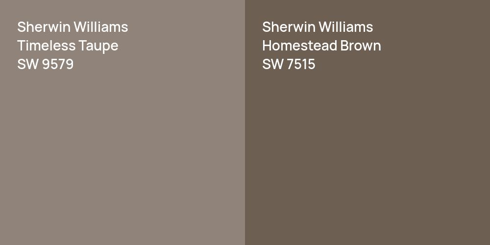 Sherwin Williams Timeless Taupe vs. Sherwin Williams Homestead Brown