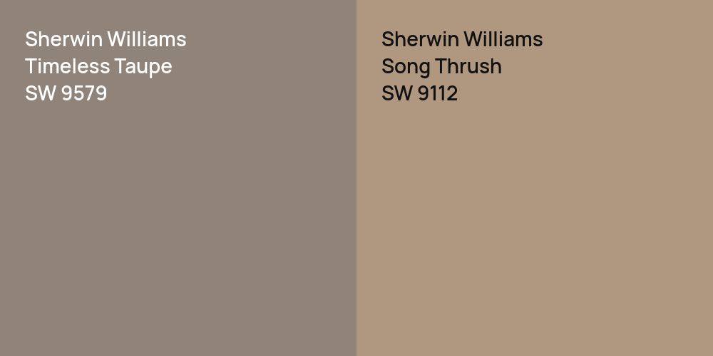 Sherwin Williams Timeless Taupe vs. Sherwin Williams Song Thrush