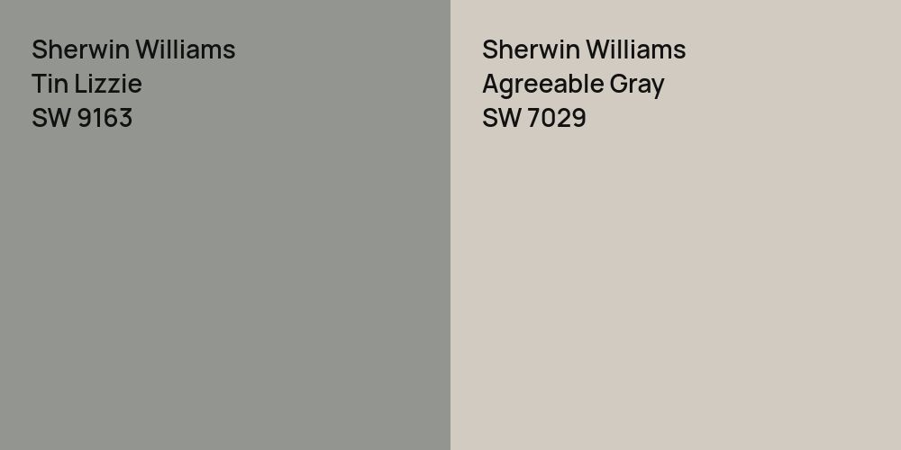 Sherwin Williams Tin Lizzie vs. Sherwin Williams Agreeable Gray