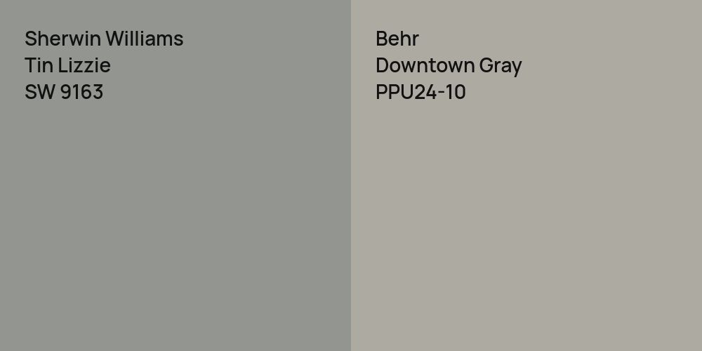 Sherwin Williams Tin Lizzie vs. Behr Downtown Gray