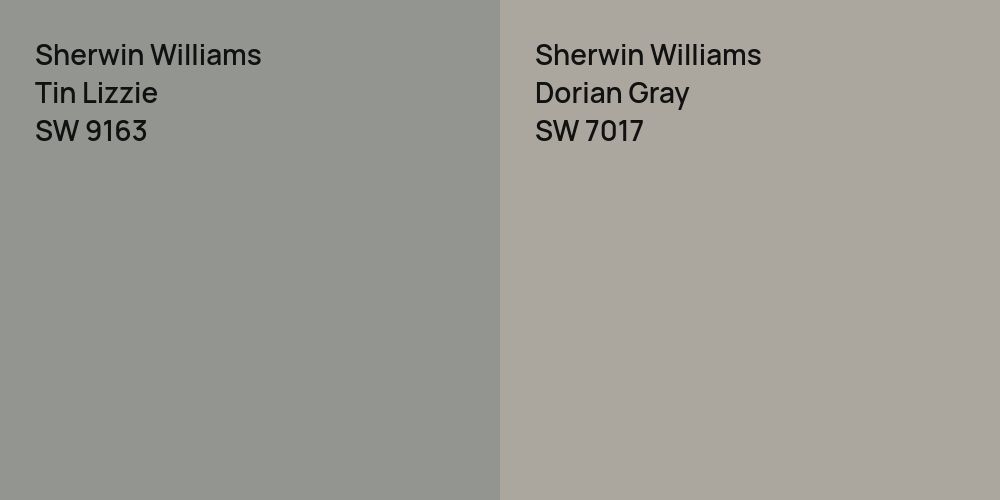 Sherwin Williams Tin Lizzie vs. Sherwin Williams Dorian Gray