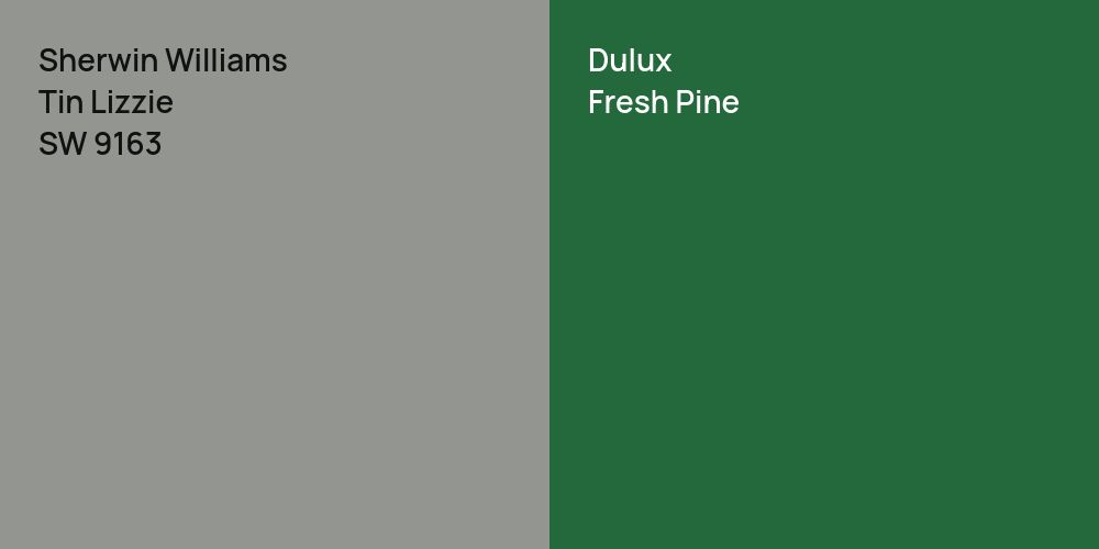 Sherwin Williams Tin Lizzie vs. Dulux Fresh Pine