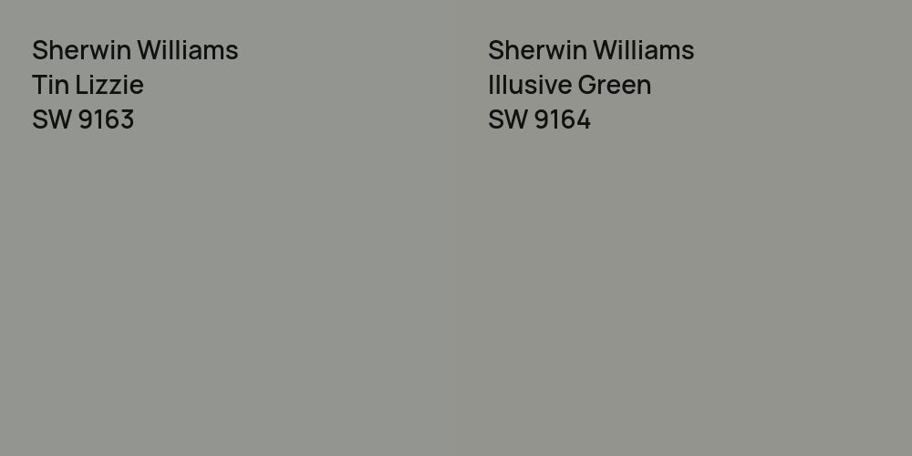 Sherwin Williams Tin Lizzie vs. Sherwin Williams Illusive Green