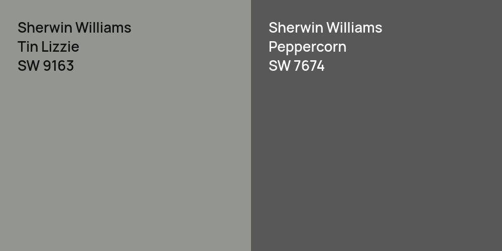 Sherwin Williams Tin Lizzie vs. Sherwin Williams Peppercorn