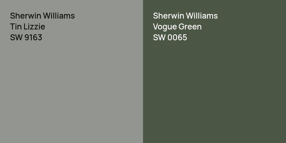 Sherwin Williams Tin Lizzie vs. Sherwin Williams Vogue Green