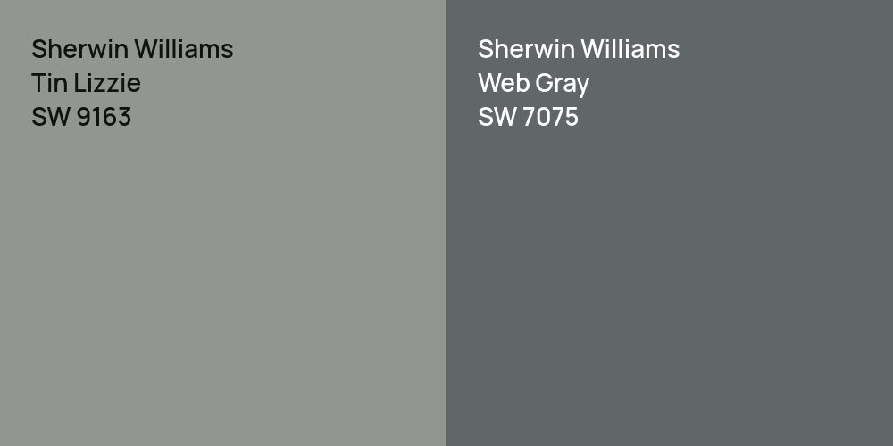 Sherwin Williams Tin Lizzie vs. Sherwin Williams Web Gray