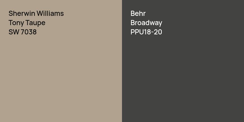 Sherwin Williams Tony Taupe vs. Behr Broadway