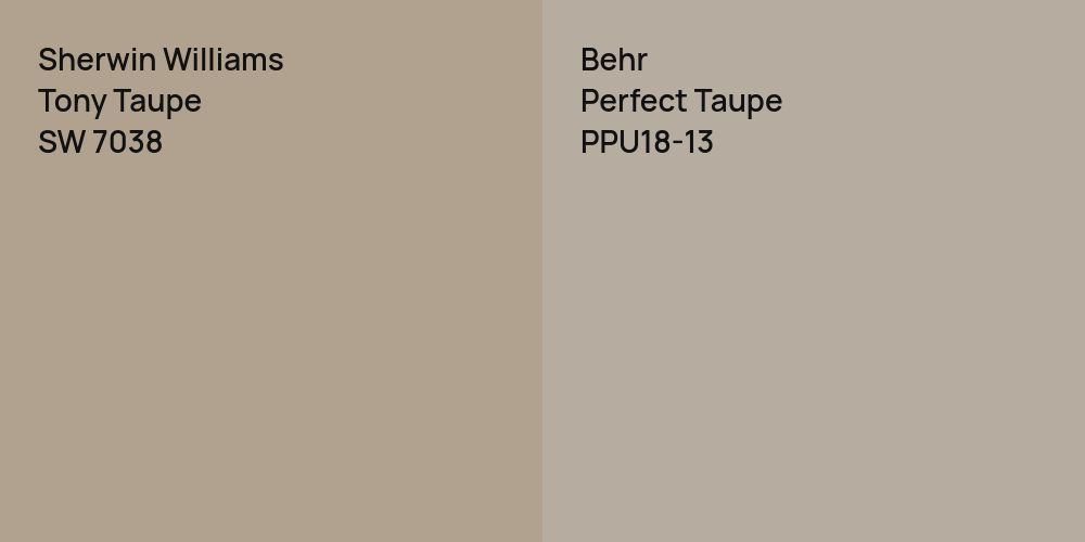 Sherwin Williams Tony Taupe vs. Behr Perfect Taupe