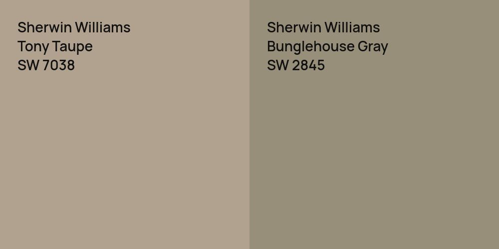 Sherwin Williams Tony Taupe vs. Sherwin Williams Bunglehouse Gray