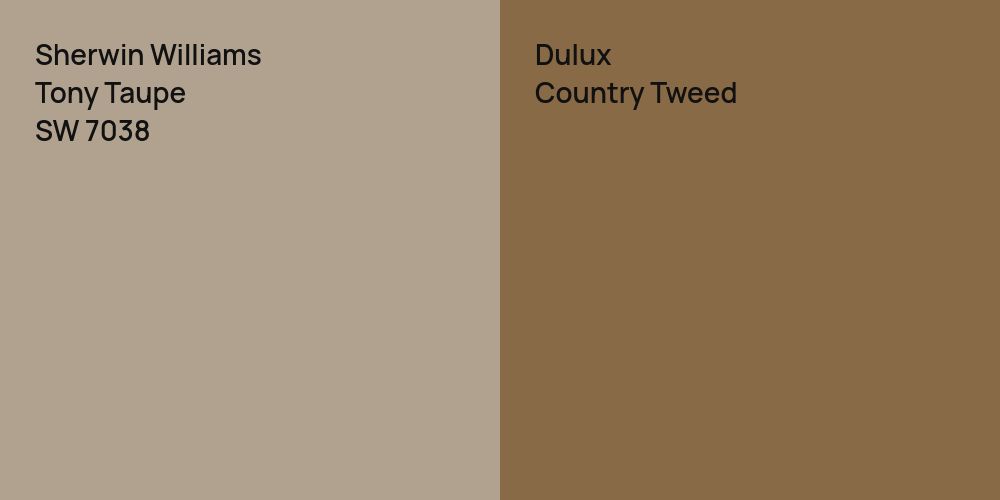 Sherwin Williams Tony Taupe vs. Dulux Country Tweed