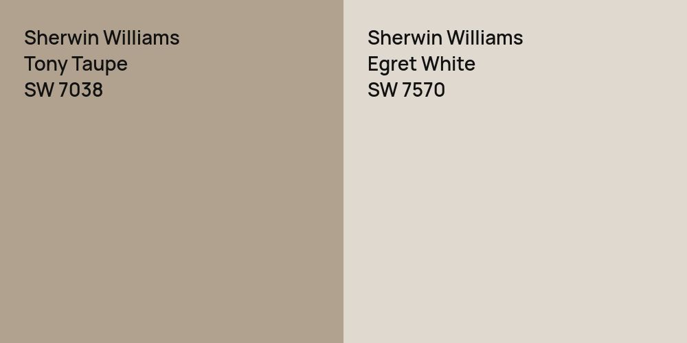 Sherwin Williams Tony Taupe vs. Sherwin Williams Egret White