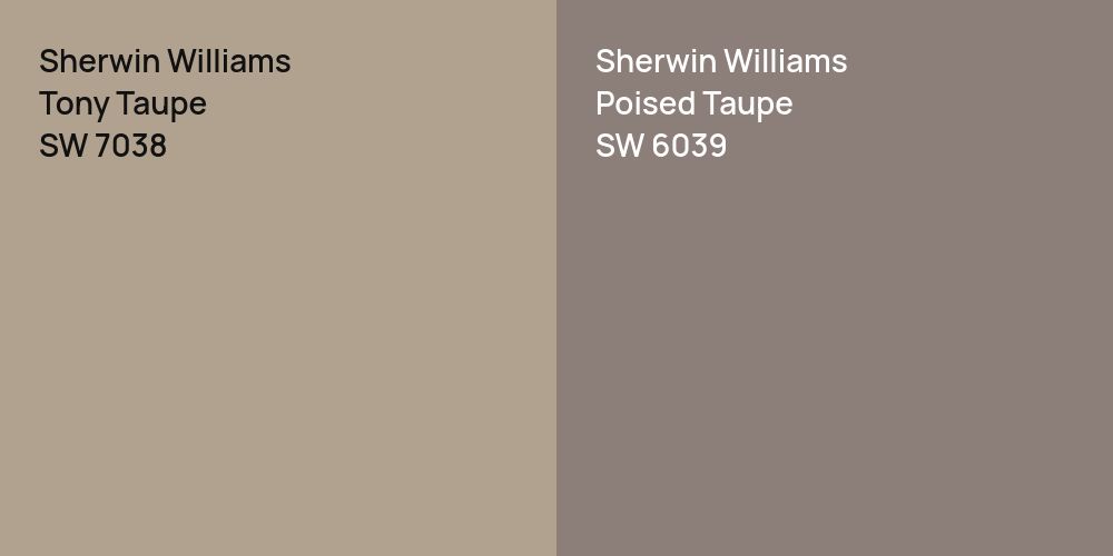 Sherwin Williams Tony Taupe vs. Sherwin Williams Poised Taupe