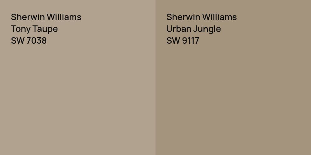 Sherwin Williams Tony Taupe vs. Sherwin Williams Urban Jungle