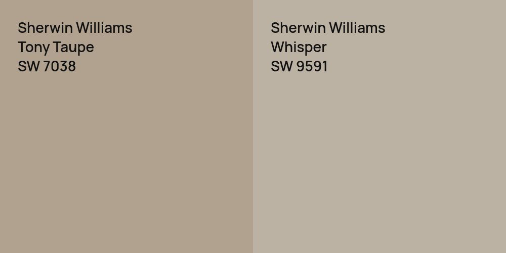 Sherwin Williams Tony Taupe vs. Sherwin Williams Whisper