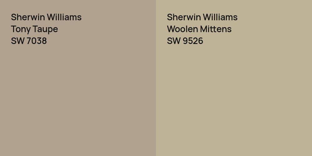 Sherwin Williams Tony Taupe vs. Sherwin Williams Woolen Mittens