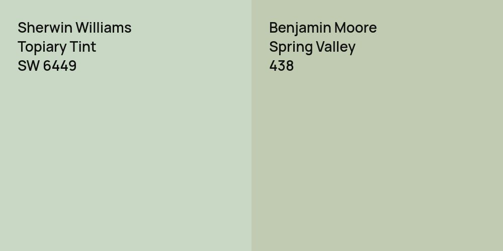 Sherwin Williams Topiary Tint vs. Benjamin Moore Spring Valley