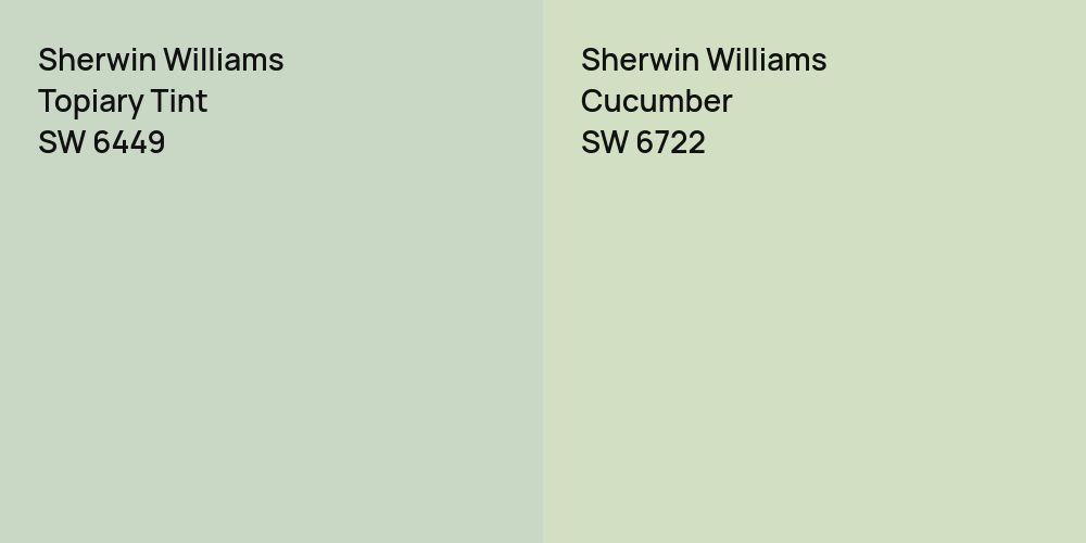 Sherwin Williams Topiary Tint vs. Sherwin Williams Cucumber