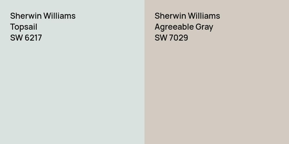 Sherwin Williams Topsail vs. Sherwin Williams Agreeable Gray