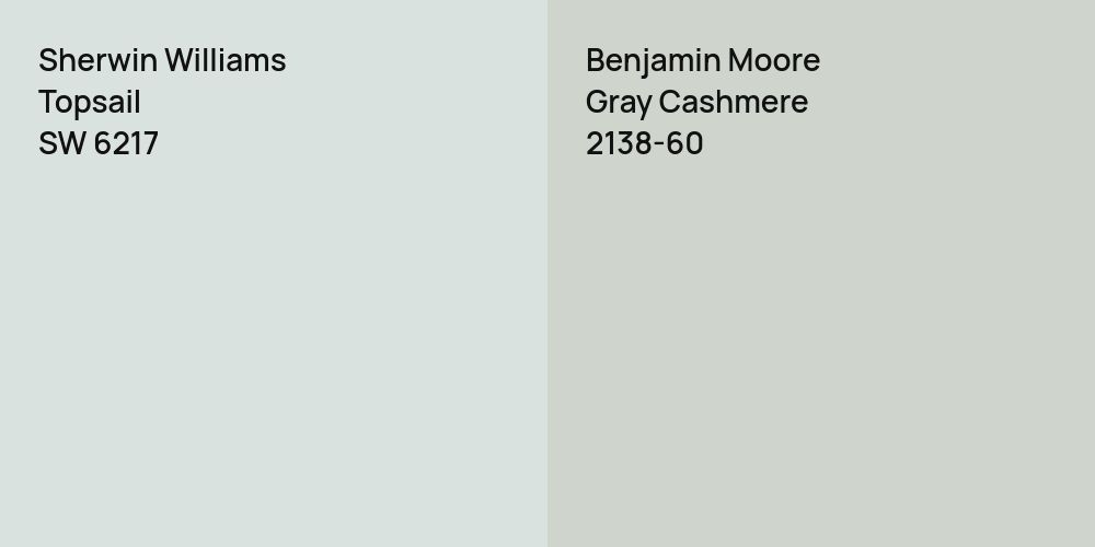 Sherwin Williams Topsail vs. Benjamin Moore Gray Cashmere