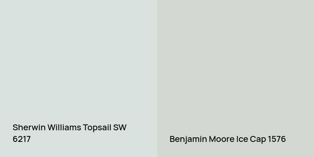 Sherwin Williams Topsail vs. Benjamin Moore Ice Cap