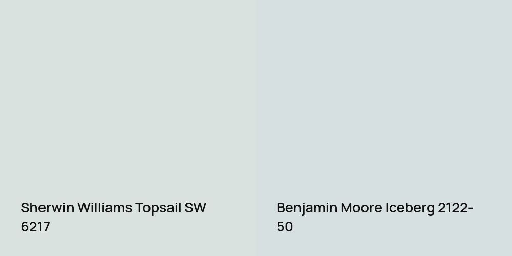 Sherwin Williams Topsail vs. Benjamin Moore Iceberg