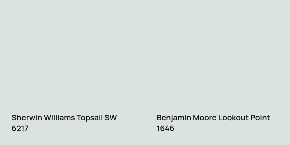 Sherwin Williams Topsail vs. Benjamin Moore Lookout Point