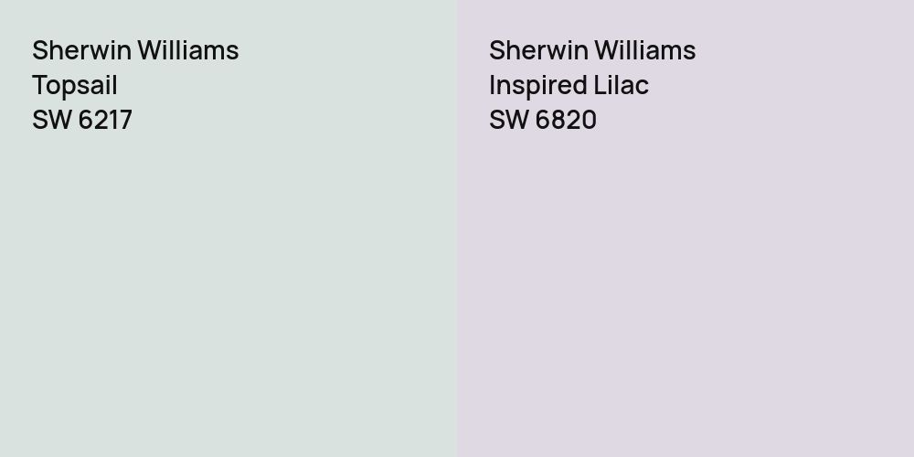 Sherwin Williams Topsail vs. Sherwin Williams Inspired Lilac