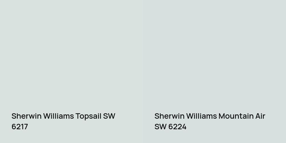 Sherwin Williams Topsail vs. Sherwin Williams Mountain Air