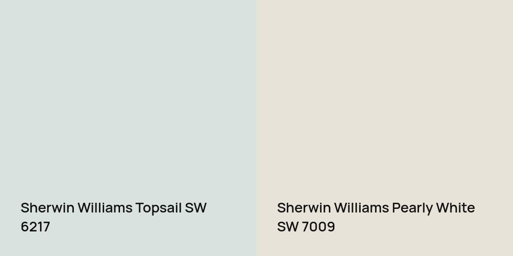 Sherwin Williams Topsail vs. Sherwin Williams Pearly White