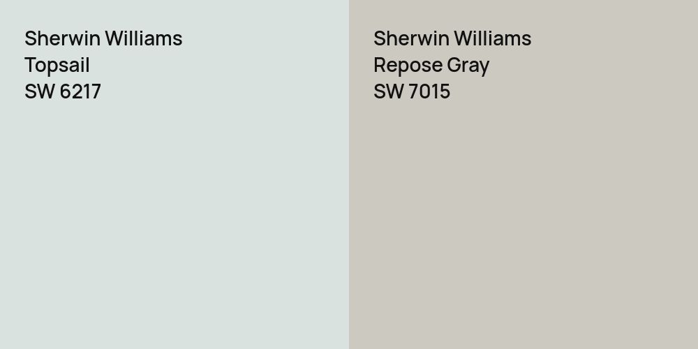 Sherwin Williams Topsail vs. Sherwin Williams Repose Gray