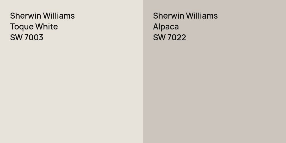 Sherwin Williams Toque White vs. Sherwin Williams Alpaca