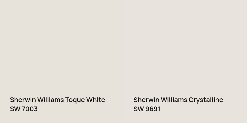 Sherwin Williams Toque White vs. Sherwin Williams Crystalline