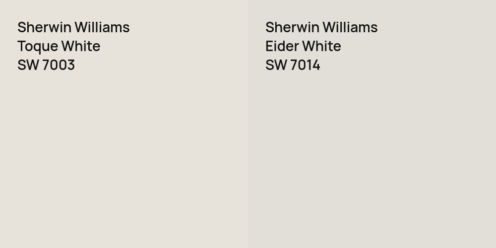 Sherwin Williams Toque White vs. Sherwin Williams Eider White