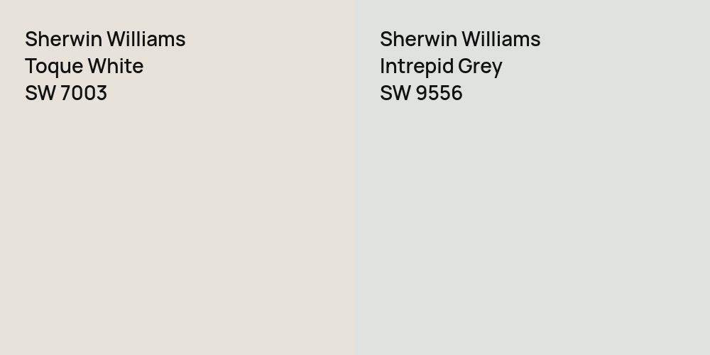 Sherwin Williams Toque White vs. Sherwin Williams Intrepid Grey