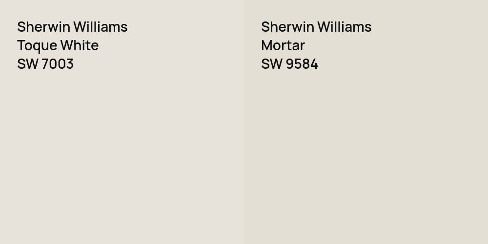 Sherwin Williams Toque White vs. Sherwin Williams Mortar