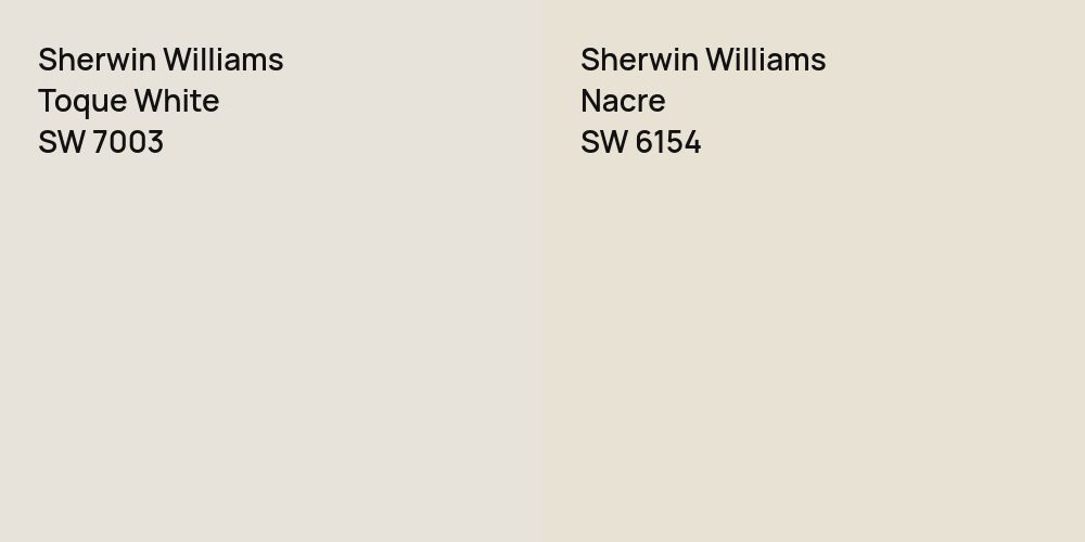 Sherwin Williams Toque White vs. Sherwin Williams Nacre