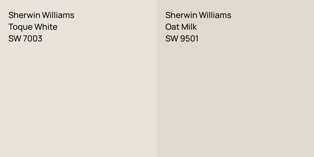 Sherwin Williams Toque White vs. Sherwin Williams Oat Milk