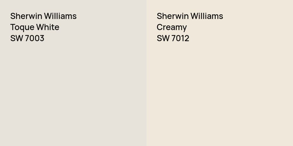 Sherwin Williams Toque White vs. Sherwin Williams Creamy