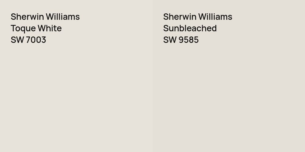 Sherwin Williams Toque White vs. Sherwin Williams Sunbleached