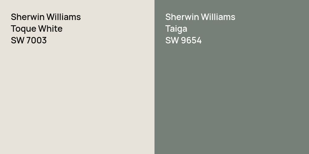 Sherwin Williams Toque White vs. Sherwin Williams Taiga