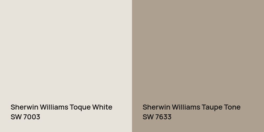 Sherwin Williams Toque White vs. Sherwin Williams Taupe Tone