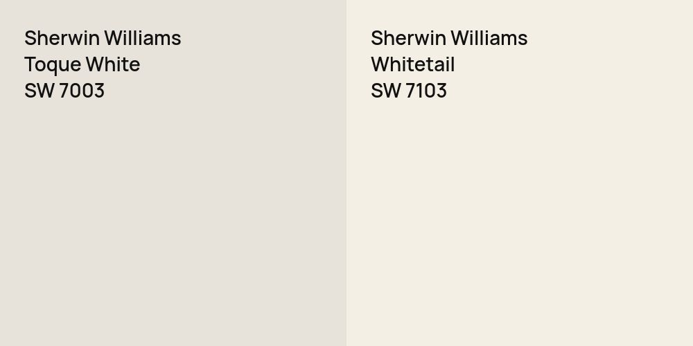 Sherwin Williams Toque White vs. Sherwin Williams Whitetail