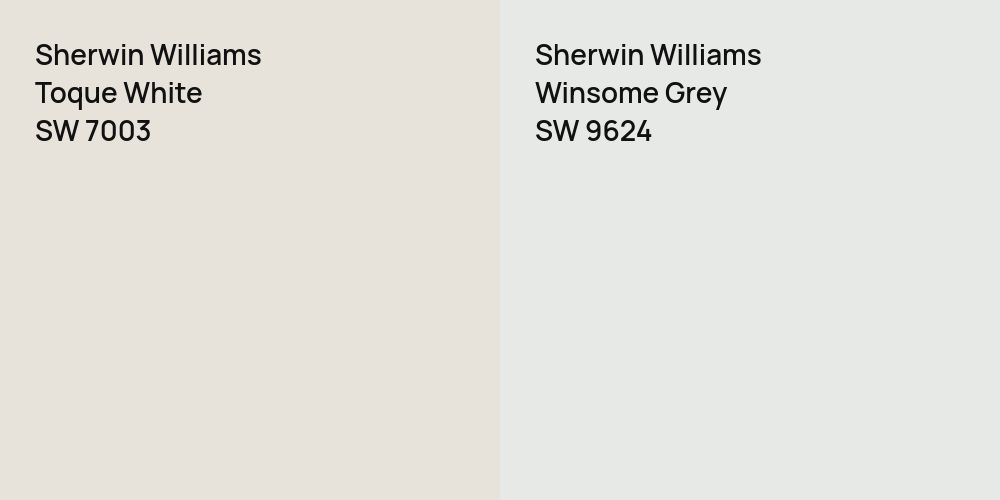 Sherwin Williams Toque White vs. Sherwin Williams Winsome Grey