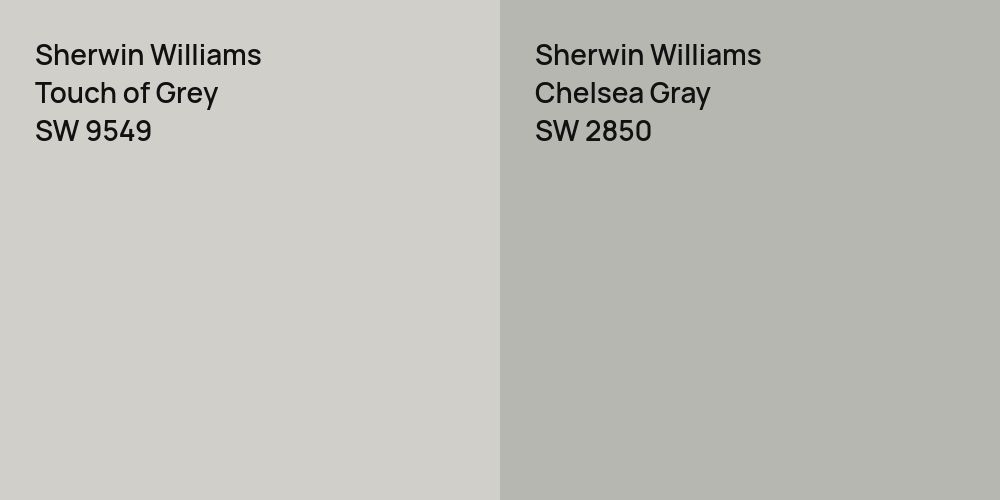 Sherwin Williams Touch of Grey vs. Sherwin Williams Chelsea Gray