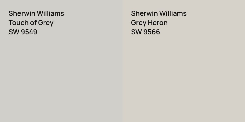 Sherwin Williams Touch of Grey vs. Sherwin Williams Grey Heron